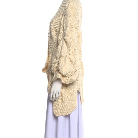 Vintage Stella McCartney Chunky Knit Cream Cardigan Sweater Coat IT 44 (US 8-10) - Picture 2 of 6